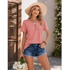 COOFANDY Women’s V Neck T Shirts Short Sleeve Tee Summer Loose Casual Tops(Coral)