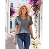COOFANDY Women’s V Neck T Shirts Short Sleeve Tee Summer Loose Casual Tops(Grey)