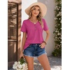 COOFANDY Women’s V Neck T Shirts Short Sleeve Tee Summer Loose Casual Tops(Hot Pink)