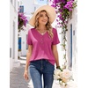 COOFANDY Women’s V Neck T Shirts Short Sleeve Tee Summer Loose Casual Tops(Hot Pink)