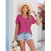 COOFANDY Women’s V Neck T Shirts Short Sleeve Tee Summer Loose Casual Tops(Hot Pink)
