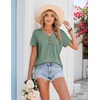 COOFANDY Women’s V Neck T Shirts Short Sleeve Tee Summer Loose Casual Tops(Light Green)