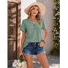 COOFANDY Women’s V Neck T Shirts Short Sleeve Tee Summer Loose Casual Tops(Light Green)
