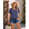 COOFANDY Women’s V Neck T Shirts Short Sleeve Tee Summer Loose Casual Tops(Navy Blue)
