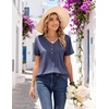 COOFANDY Women’s V Neck T Shirts Short Sleeve Tee Summer Loose Casual Tops(Navy Blue)