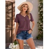 COOFANDY Women’s V Neck T Shirts Short Sleeve Tee Summer Loose Casual Tops(Red)