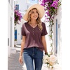 COOFANDY Women’s V Neck T Shirts Short Sleeve Tee Summer Loose Casual Tops(Red)
