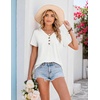 COOFANDY Women’s V Neck T Shirts Short Sleeve Tee Summer Loose Casual Tops(White)