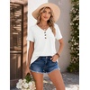 COOFANDY Women’s V Neck T Shirts Short Sleeve Tee Summer Loose Casual Tops(White)
