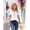 COOFANDY Women’s V Neck T Shirts Short Sleeve Tee Summer Loose Casual Tops(White)