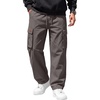 COOFANDY Men Casual Cargo Pants Hiking Joggers Sweatpant with Multi Pockets(Dark Grey)