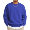 COOFANDY Men’s Crewneck Sweatshirts Fleece Pullover Thermal Casual Shirt(Dark Blue)