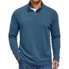 COOFANDY Mens Quarter Zip Pullover Mock Neck Sweatshirt Half Zip Sweater(Grey Blue)