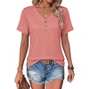COOFANDY Women’s V Neck T Shirts Short Sleeve Tee Summer Loose Casual Tops(Coral)