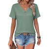 COOFANDY Women’s V Neck T Shirts Short Sleeve Tee Summer Loose Casual Tops(Light Green)