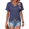 COOFANDY Women’s V Neck T Shirts Short Sleeve Tee Summer Loose Casual Tops(Navy Blue)