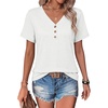 COOFANDY Women’s V Neck T Shirts Short Sleeve Tee Summer Loose Casual Tops(White)