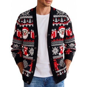 COOFANDY Mens Ugly Christmas Sweater Knitted Christmas Cardigan Sweater(Christmas Santagift)