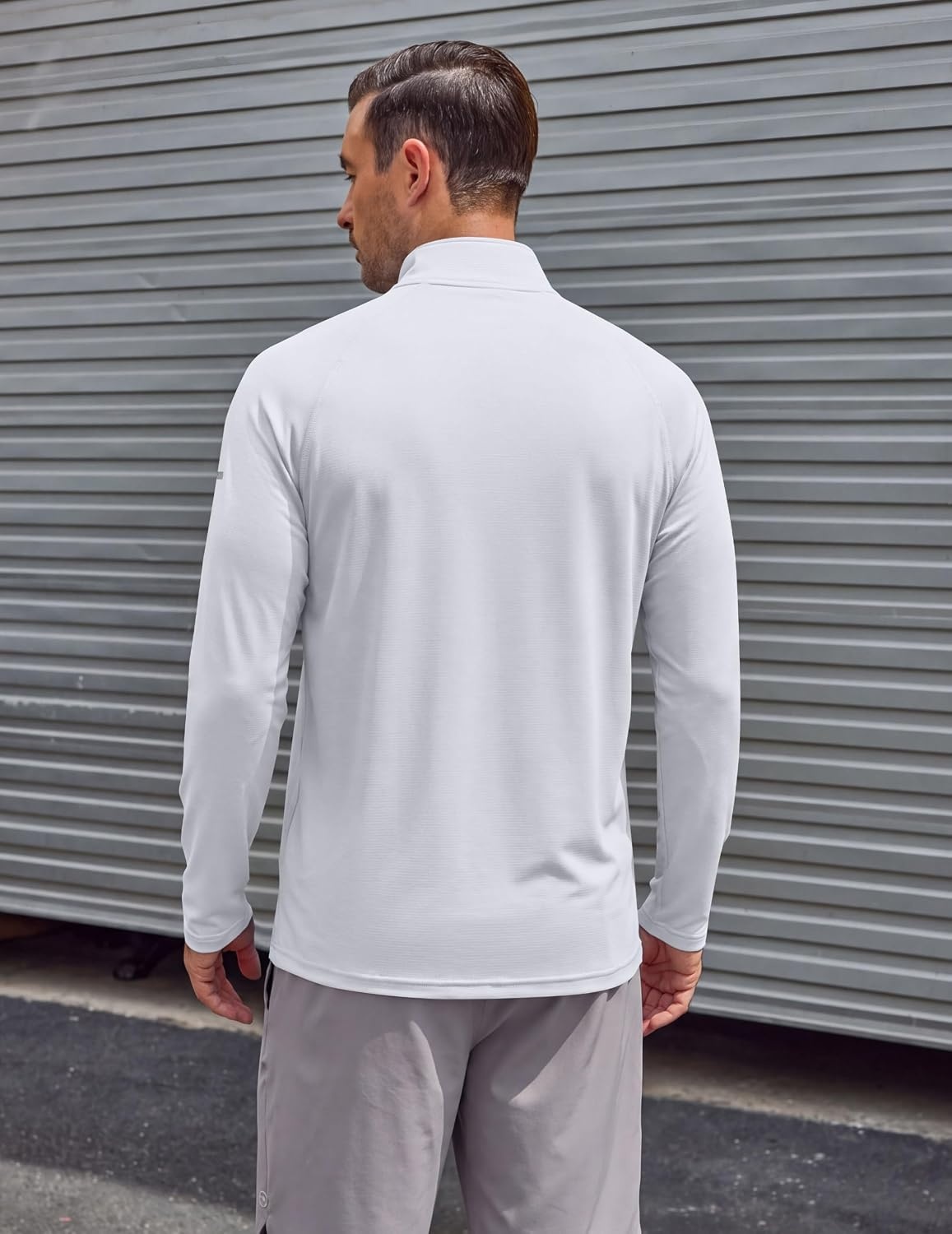 image:imageCOOFANDY Mens Quarter Zip Pullover UPF 50 Long Sleeve Athletic ShirtsWhite