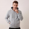 COOFANDY Men Full Zip Hoodie Fleece Zipper Sweatshirt Casual Hooded Jacket(Light Grey)