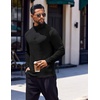 COOFANDY Men’s Quarter Zip Pullover Long Sleeve Sweatshirts for Men Casual Mock Neck Fleece Shirts(Black)