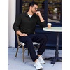 COOFANDY Men’s Quarter Zip Pullover Long Sleeve Sweatshirts for Men Casual Mock Neck Fleece Shirts(Black)