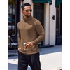 COOFANDY Men’s Quarter Zip Pullover Long Sleeve Sweatshirts for Men Casual Mock Neck Fleece Shirts(Brown)