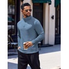COOFANDY Men’s Quarter Zip Pullover Long Sleeve Sweatshirts for Men Casual Mock Neck Fleece Shirts(Dark Blue)