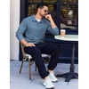 COOFANDY Men’s Quarter Zip Pullover Long Sleeve Sweatshirts for Men Casual Mock Neck Fleece Shirts(Dark Blue)