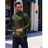 COOFANDY Men’s Quarter Zip Pullover Long Sleeve Sweatshirts for Men Casual Mock Neck Fleece Shirts(Dark Green)