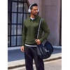 COOFANDY Men’s Quarter Zip Pullover Long Sleeve Sweatshirts for Men Casual Mock Neck Fleece Shirts(Dark Green)