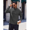 COOFANDY Men’s Quarter Zip Pullover Long Sleeve Sweatshirts for Men Casual Mock Neck Fleece Shirts(Dark Grey)