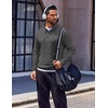 COOFANDY Men’s Quarter Zip Pullover Long Sleeve Sweatshirts for Men Casual Mock Neck Fleece Shirts(Dark Grey)