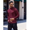 COOFANDY Men’s Quarter Zip Pullover Long Sleeve Sweatshirts for Men Casual Mock Neck Fleece Shirts(Dark Red)