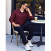 COOFANDY Men’s Quarter Zip Pullover Long Sleeve Sweatshirts for Men Casual Mock Neck Fleece Shirts(Dark Red)
