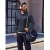 COOFANDY Men’s Quarter Zip Pullover Long Sleeve Sweatshirts for Men Casual Mock Neck Fleece Shirts(Deep Blue)