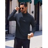 COOFANDY Men’s Quarter Zip Pullover Long Sleeve Sweatshirts for Men Casual Mock Neck Fleece Shirts(Deep Blue)