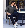 COOFANDY Men’s Quarter Zip Pullover Long Sleeve Sweatshirts for Men Casual Mock Neck Fleece Shirts(Heather Grey)