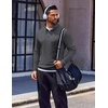 COOFANDY Men’s Quarter Zip Pullover Long Sleeve Sweatshirts for Men Casual Mock Neck Fleece Shirts(Heather Grey)