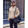 COOFANDY Men’s Quarter Zip Pullover Long Sleeve Sweatshirts for Men Casual Mock Neck Fleece Shirts(Khaki)