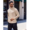 COOFANDY Men’s Quarter Zip Pullover Long Sleeve Sweatshirts for Men Casual Mock Neck Fleece Shirts(Khaki)