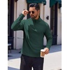 COOFANDY Men’s Quarter Zip Pullover Long Sleeve Sweatshirts for Men Casual Mock Neck Fleece Shirts(Lake Green)