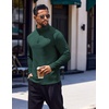 COOFANDY Men’s Quarter Zip Pullover Long Sleeve Sweatshirts for Men Casual Mock Neck Fleece Shirts(Lake Green)