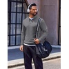 COOFANDY Men’s Quarter Zip Pullover Long Sleeve Sweatshirts for Men Casual Mock Neck Fleece Shirts(Light Grey)