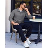 COOFANDY Men’s Quarter Zip Pullover Long Sleeve Sweatshirts for Men Casual Mock Neck Fleece Shirts(Light Grey)
