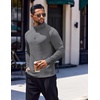COOFANDY Men’s Quarter Zip Pullover Long Sleeve Sweatshirts for Men Casual Mock Neck Fleece Shirts(Light Grey)