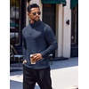 COOFANDY Men’s Quarter Zip Pullover Long Sleeve Sweatshirts for Men Casual Mock Neck Fleece Shirts(Navy Blue)