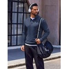 COOFANDY Men’s Quarter Zip Pullover Long Sleeve Sweatshirts for Men Casual Mock Neck Fleece Shirts(Navy Blue)