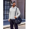 COOFANDY Men’s Quarter Zip Pullover Long Sleeve Sweatshirts for Men Casual Mock Neck Fleece Shirts(White)