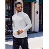 COOFANDY Men’s Quarter Zip Pullover Long Sleeve Sweatshirts for Men Casual Mock Neck Fleece Shirts(White)